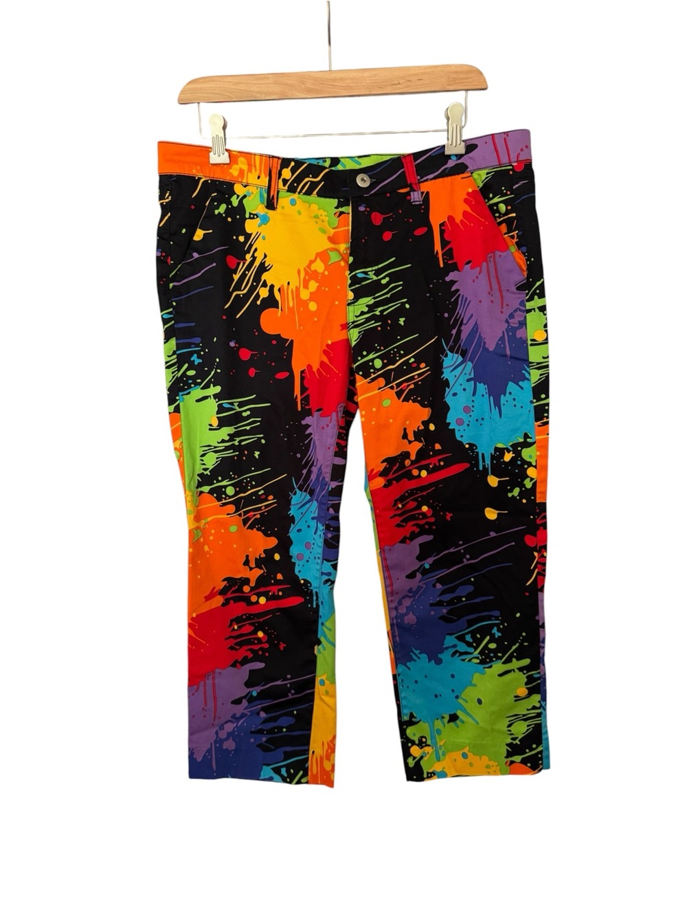 Loudmouth Ladies Neon Green Multicolor Paint-Splash Jacket